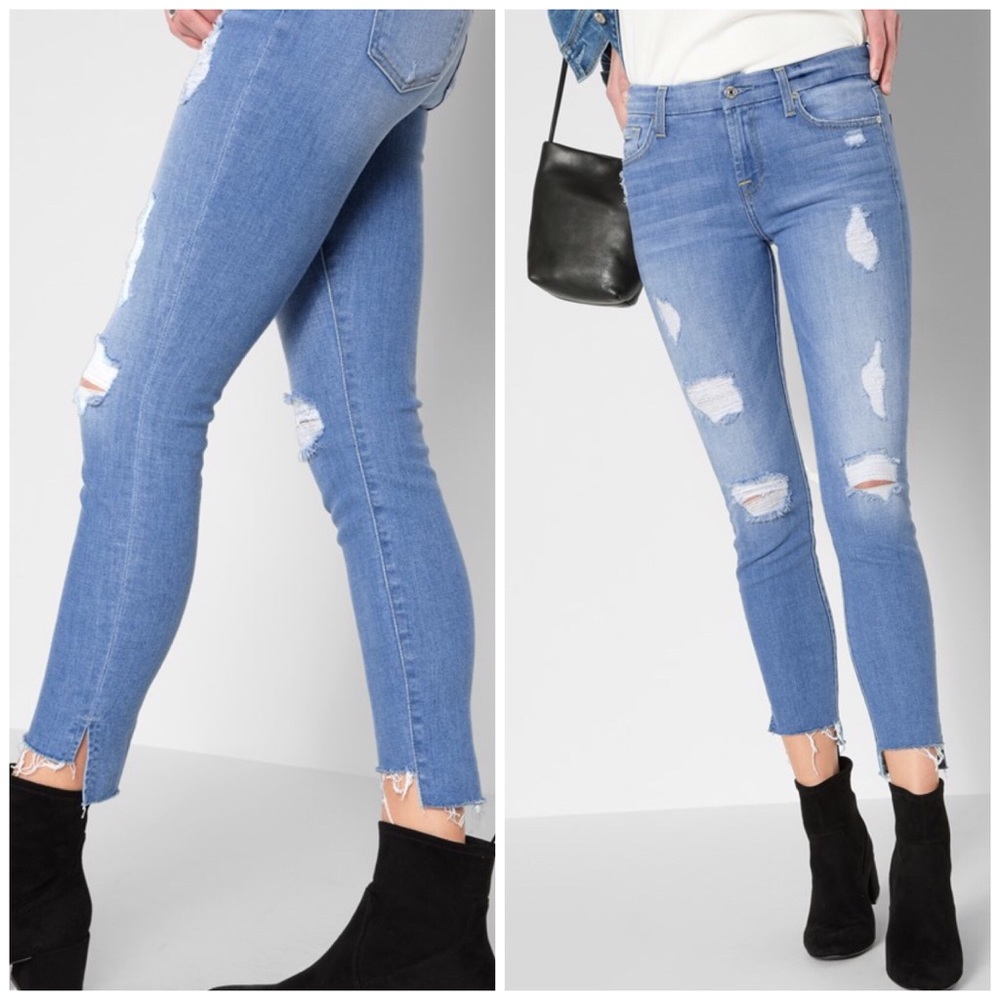 7 For All Mankind SKINNY DESTROY STEP HEM Jeans